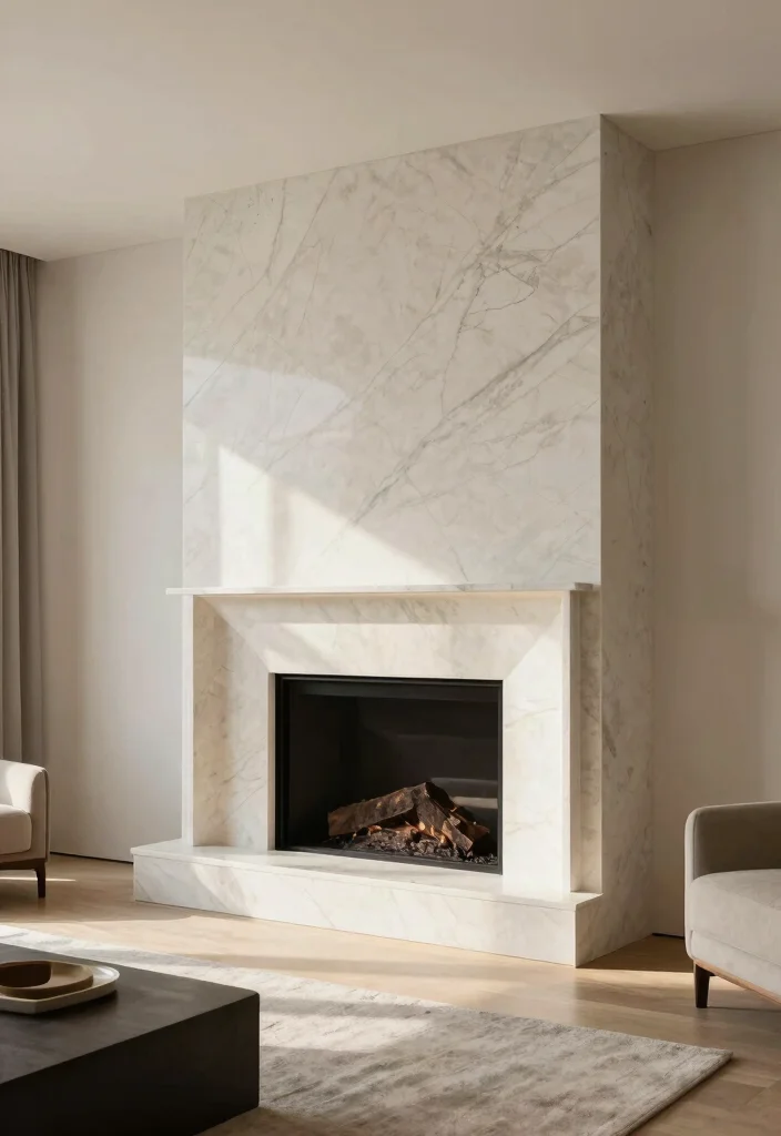 14 Fireplace Wall Ideas for a Strong Visual Statement 2. Sleek Stone Surrounds 0
