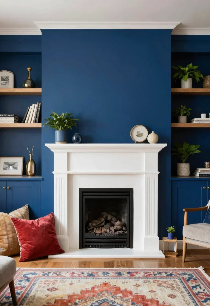 14 Fireplace Wall Ideas for a Strong Visual Statement 3. Bold Painted Accent Wall 0