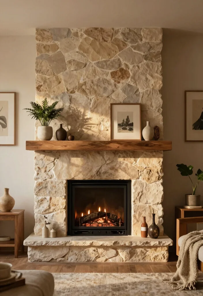 14 Fireplace Wall Ideas for a Strong Visual Statement 4. Layered Textures 0