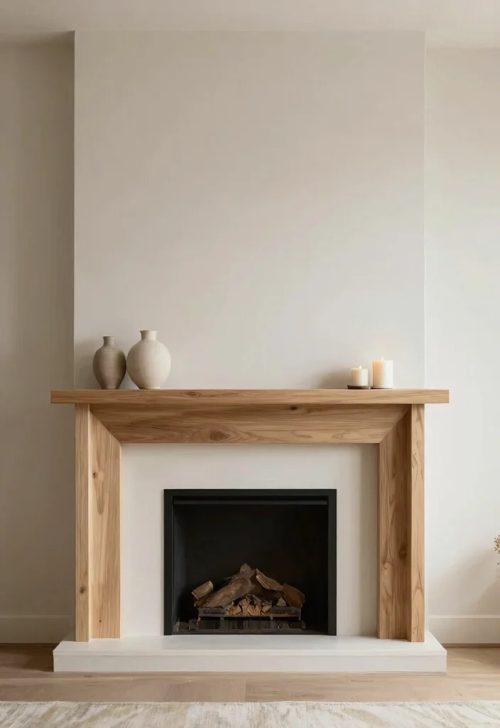 14 Fireplace Wall Ideas for a Strong Visual Statement 6. Minimalist Mantel 0