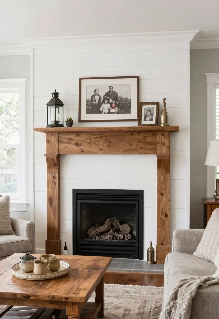 14 Fireplace Wall Ideas for a Strong Visual Statement 7. Farmhouse Charm 0