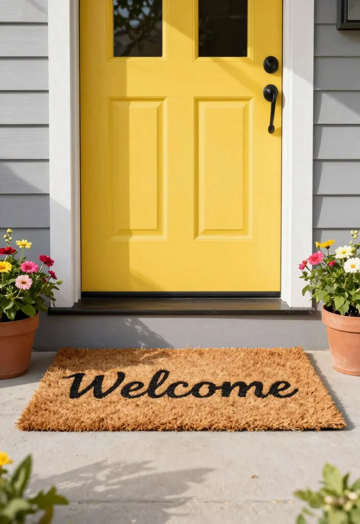 14 Front Door Entryway Ideas to Boost Curb Appeal 25 14 Front Door Entryway Ideas to Boost Curb Appeal 5. Eco Friendly Welcome Mats 0