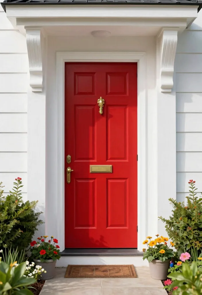 14 Front Entryway Exterior Ideas for Instant Charm 1. Bold Door Colors 0