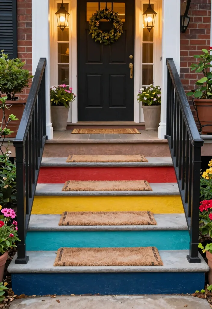 14 Front Entryway Exterior Ideas for Instant Charm 10. Welcoming Steps 0
