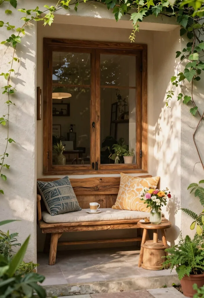 14 Front Entryway Exterior Ideas for Instant Charm 3. Cozy Seating Nook 0