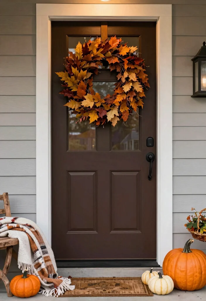 14 Front Entryway Exterior Ideas for Instant Charm 8. Seasonal Decorations 0