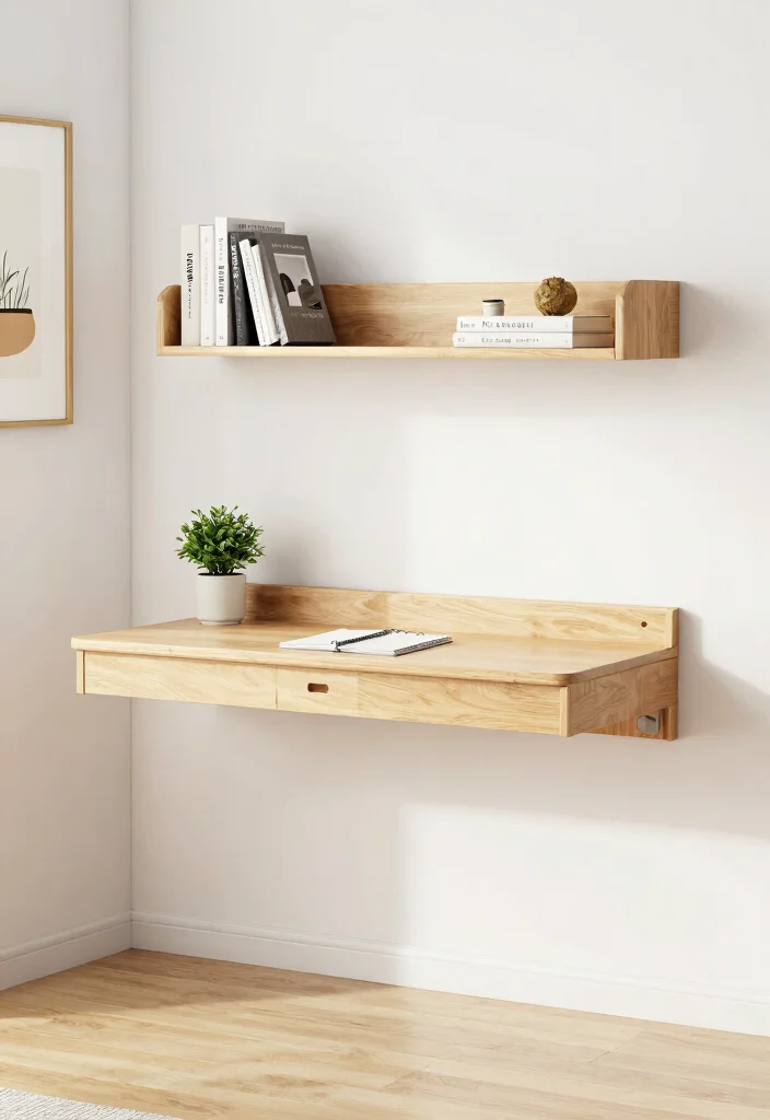 14 Home Office Ideas for Small Spaces 1. Wall Mounted Desks 0