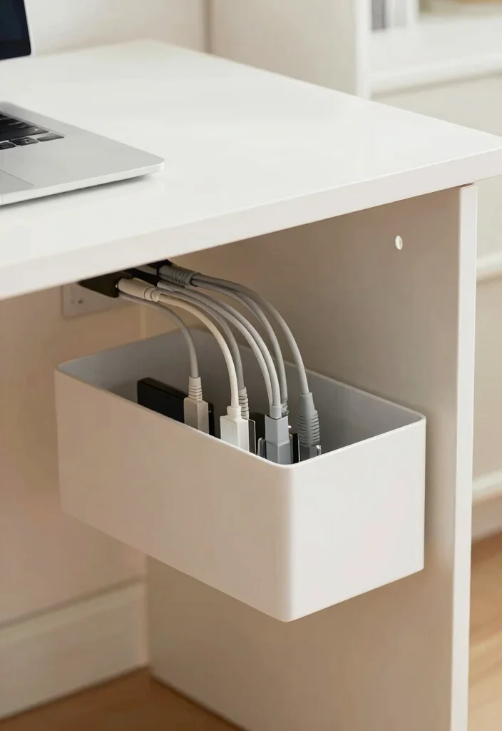 14 Home Office Ideas for Small Spaces 8. Hidden Cables and Tech Organization 0