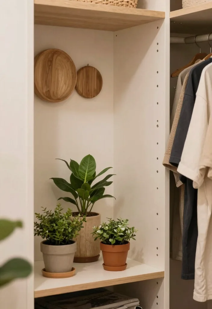14 Ideas de Closet para Cuartos Pequeos Funcionales y Bonitos 14. Incorporacin de Elementos Naturales 0