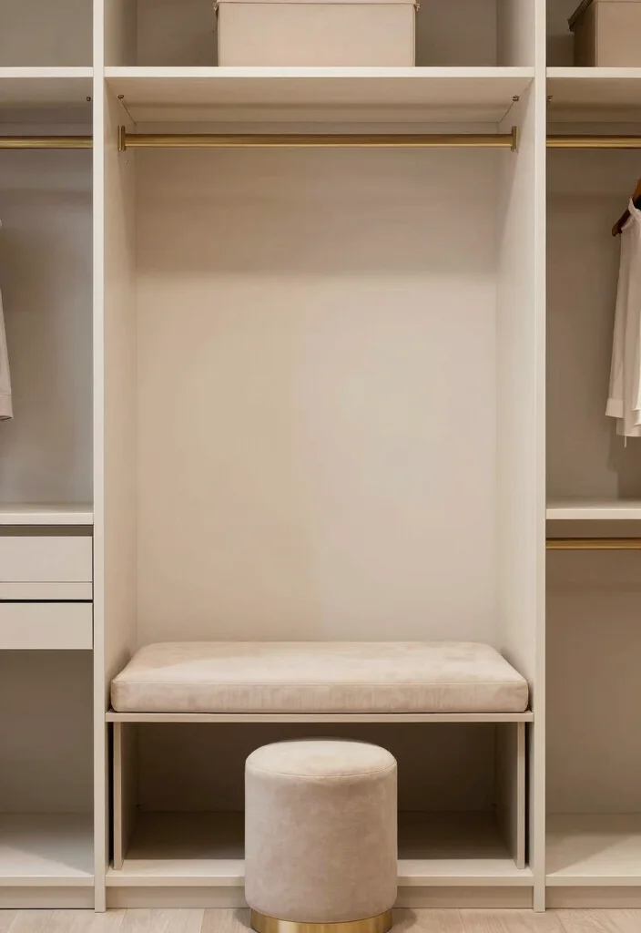 14 Master Closet Ideas for Calm and Organized Living 11. Multi Functional Furniture 0 1