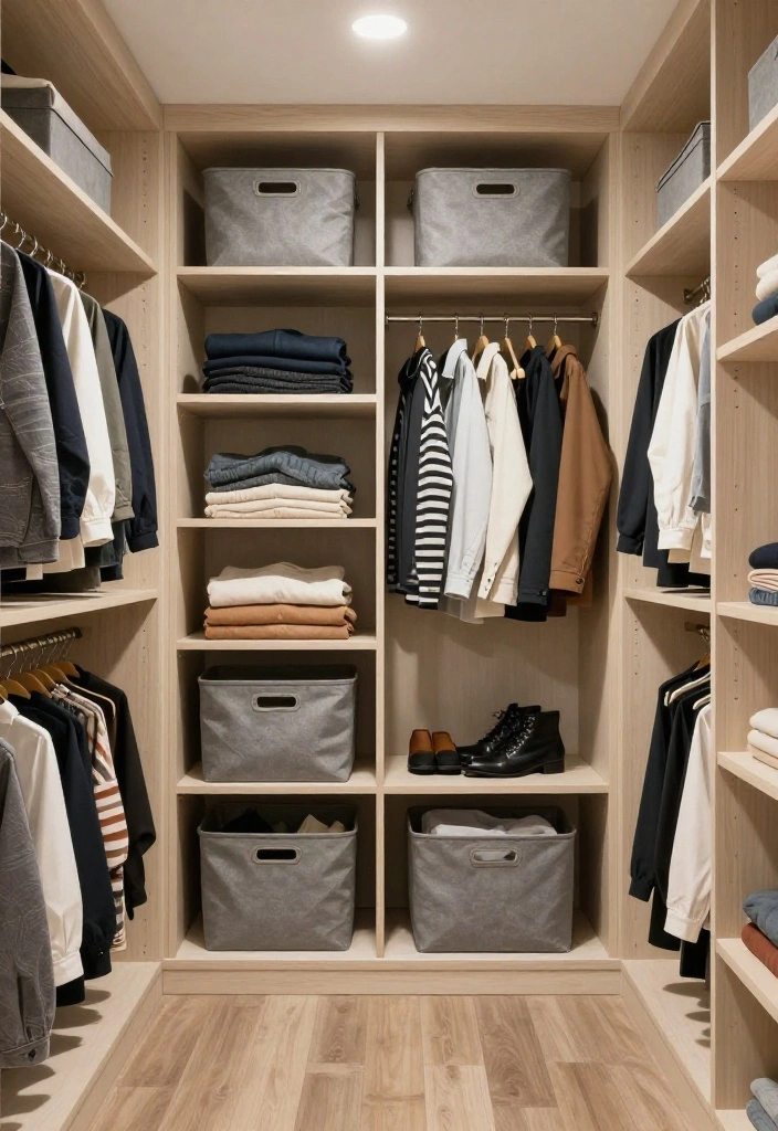 14 Master Closet Ideas for Calm and Organized Living 13. Seasonal Clothing Rotation 0 1