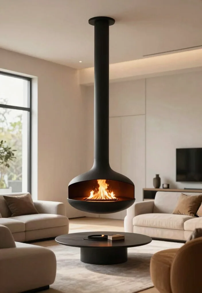 14 Modern Fireplace Ideas with Clean Architectural Lines 12 14 Modern Fireplace Ideas with Clean Architectural Lines 2. Suspended Fireplaces 0