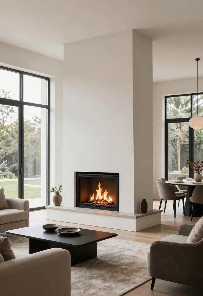 14 Modern Fireplace Ideas with Clean Architectural Lines 21 14 Modern Fireplace Ideas with Clean Architectural Lines 5. Double Sided Fireplaces 0