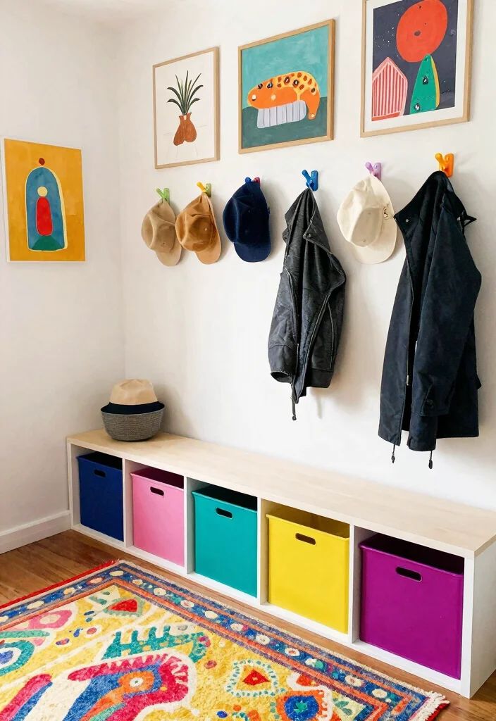 14 Mud Room Entryway Ideas That Stay Tidy 8. Colorful Accent Pieces 0