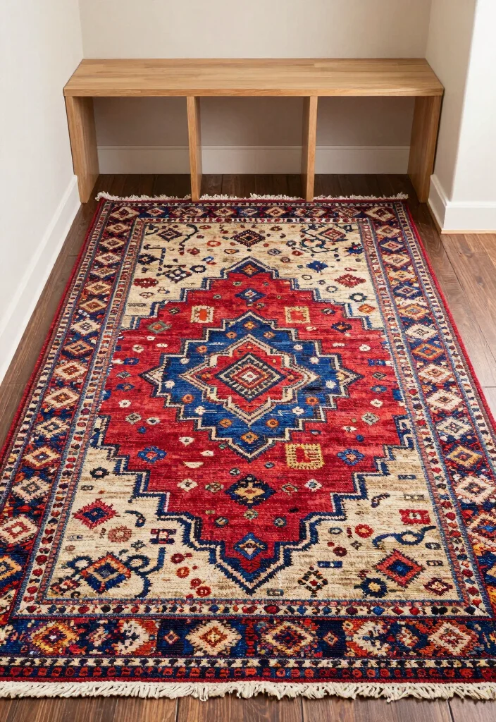 14 Mudroom Entryway Ideas for Busy Family Homes 9. Stylish Rugs to Define Spaces 0