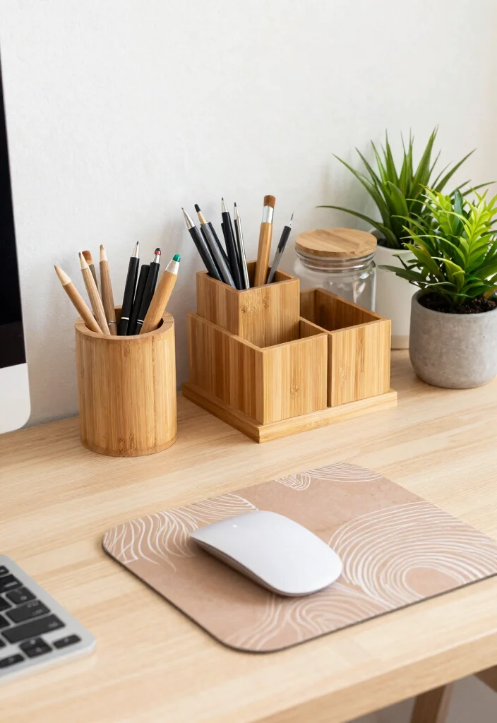 14 Office Decor Ideas to Boost Focus and Motivation 5. Eco Friendly Desk Accessories 0
