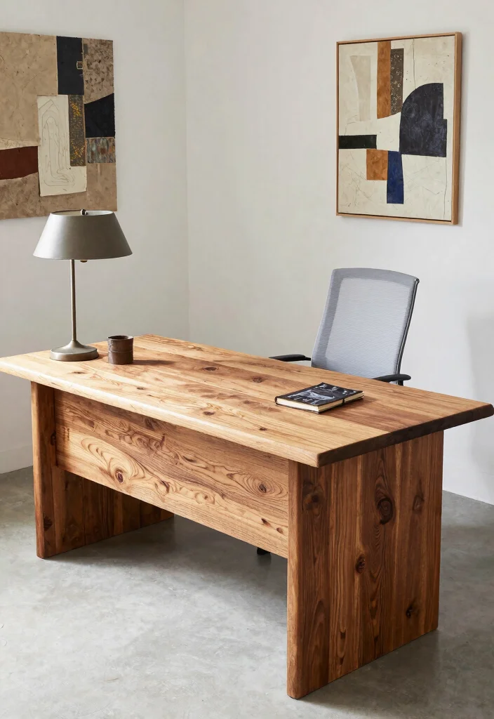 14 Office Decorating Ideas for Work Environments 2. Reclaimed Wood Furniture 0