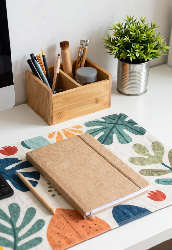14 Office Decorating Ideas for Work Environments 4. Sustainable Desk Accessories 0