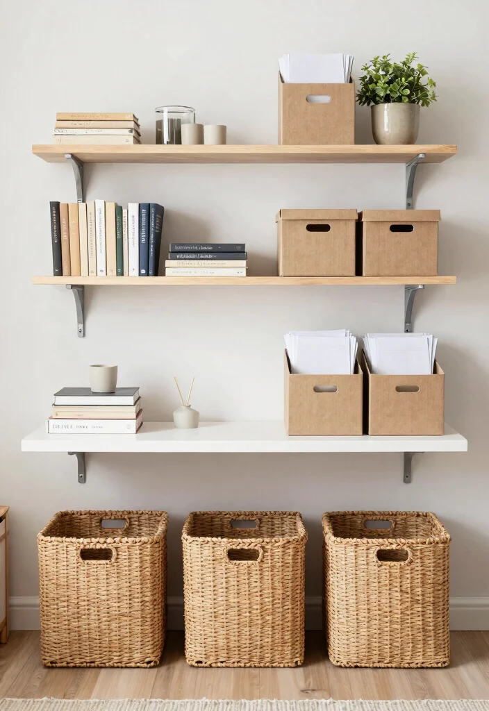 14 Office Decorating Ideas for Work Environments 7. Functional yet Stylish Storage Solutions 0