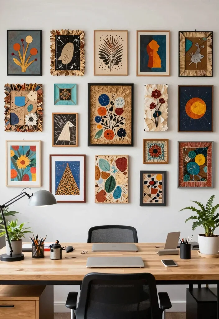 14 Office Decorating Ideas for Work Environments 8. Incorporate Art Made from Recycled Materials 0