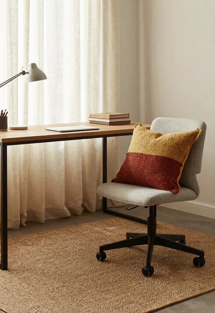 14 Office Decorating Ideas for Work Environments 9. Sustainable Rugs and Fabrics 0