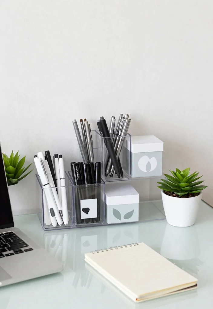 14 Office Decoration Ideas That Feel Calm 4. Keep It Organized 0