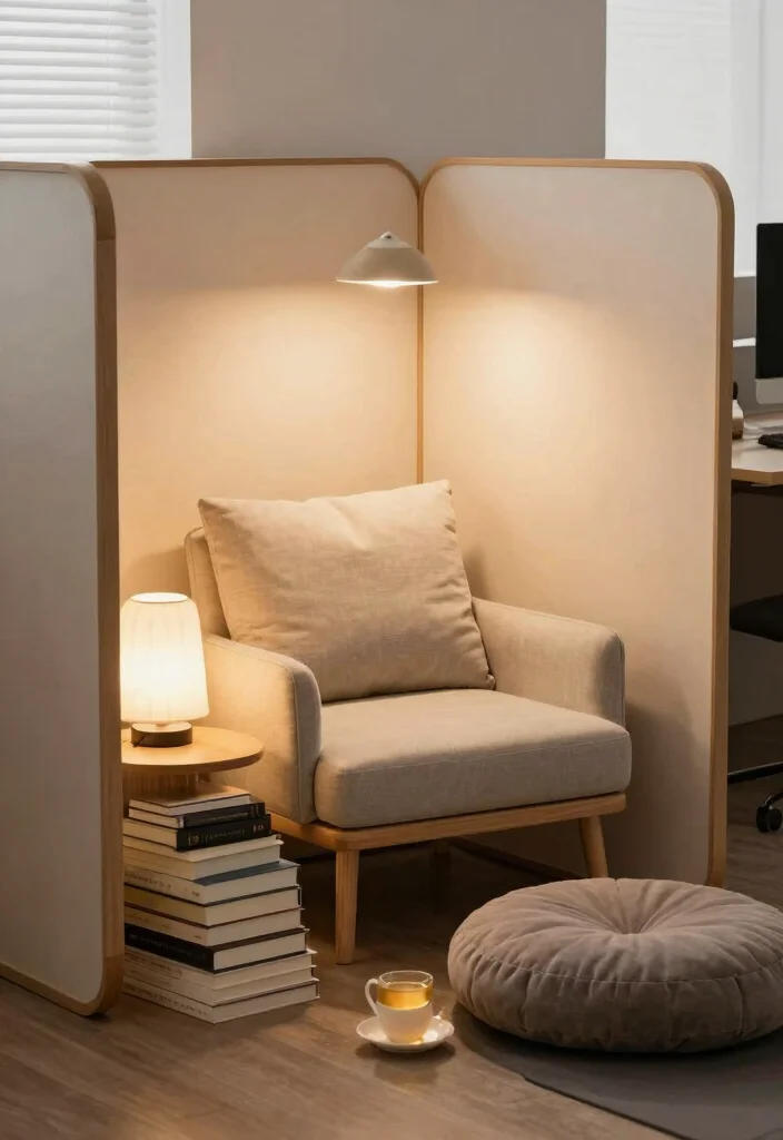 14 Office Decoration Ideas That Feel Calm 9. Designate a Relaxation Nook 0