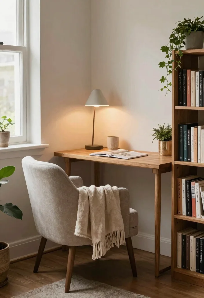 14 Office Ideas Home That Blend with Living Spaces 3. Cozy Nook for Focus 0
