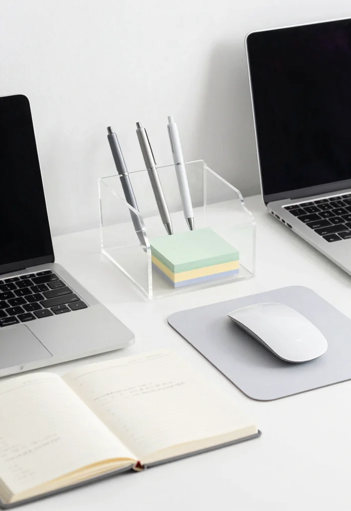 14 Office Ideas to Create a Productive Home Workspace 7. Minimalist Desk Accessories 0