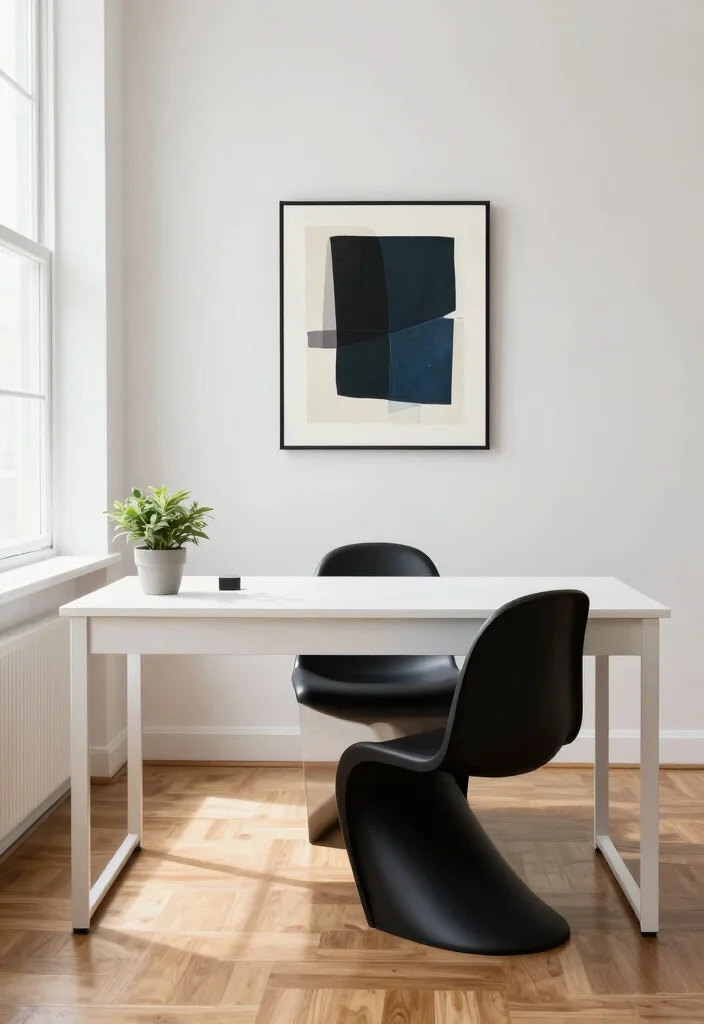 14 Office Room Ideas with Practical Layouts 1 14 Office Room Ideas with Practical Layouts 1. The Minimalist Dream 0