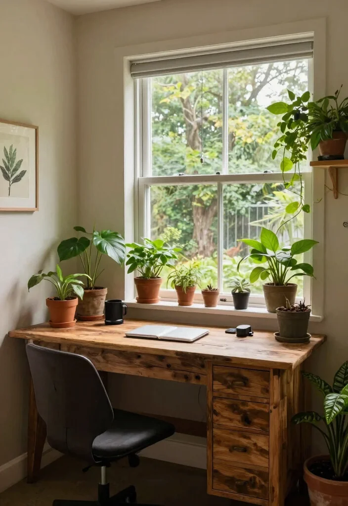 14 Office Room Ideas with Practical Layouts 23 14 Office Room Ideas with Practical Layouts 3. Nature Inspired Workspace 0