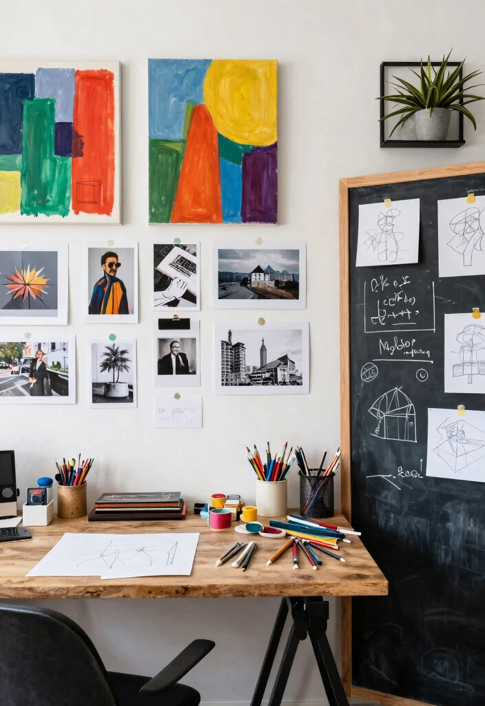 14 Office Room Ideas with Practical Layouts 28 14 Office Room Ideas with Practical Layouts 8. Artistic Flair 0