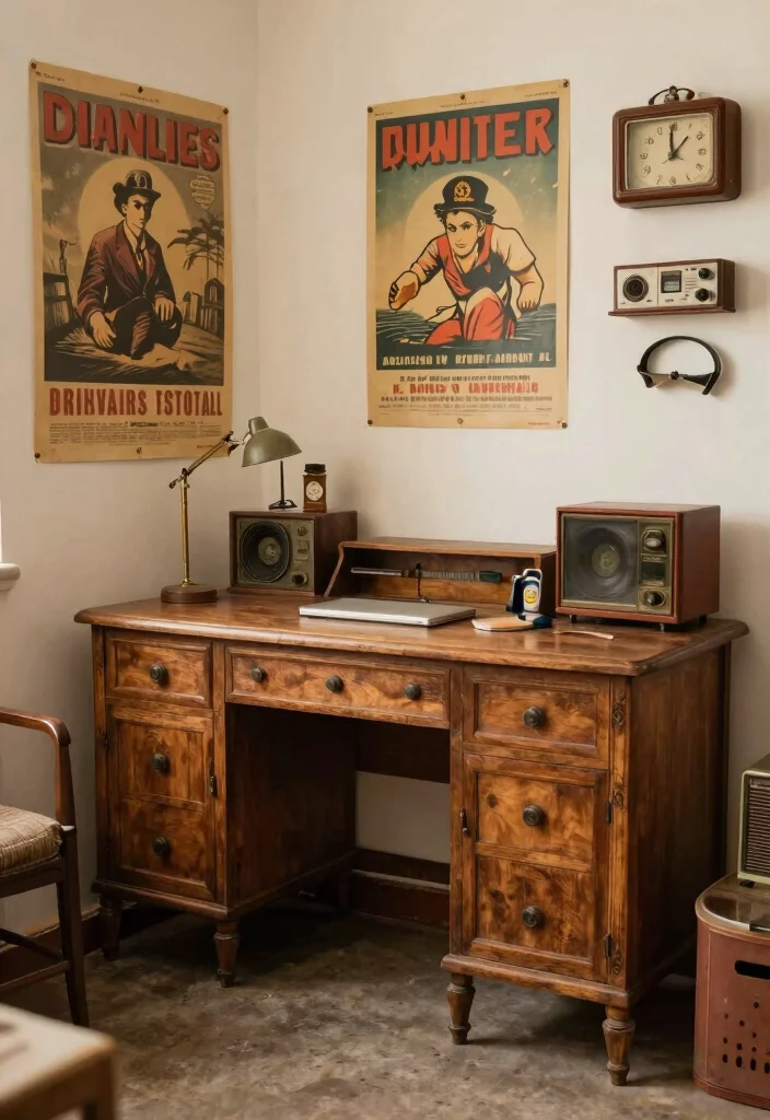 14 Office Room Ideas with Practical Layouts 39 14 Office Room Ideas with Practical Layouts 9. Vintage Vibe 0