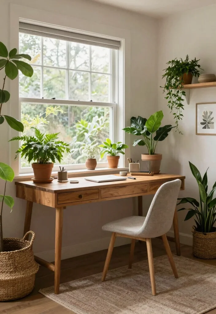 14 Office Setup Ideas Layout for Better Workflow 5. Nature Inspired Oasis 0