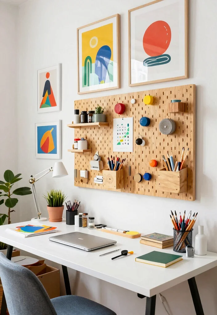 14 Office Setup Ideas Layout for Better Workflow 9. Artistic Inspiration 0