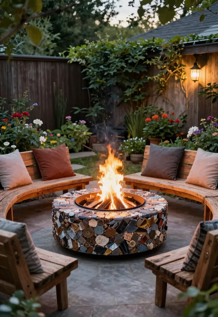 14 Outdoor Fireplace Ideas for Backyard Gatherings 3. Circular Fire Pit 0