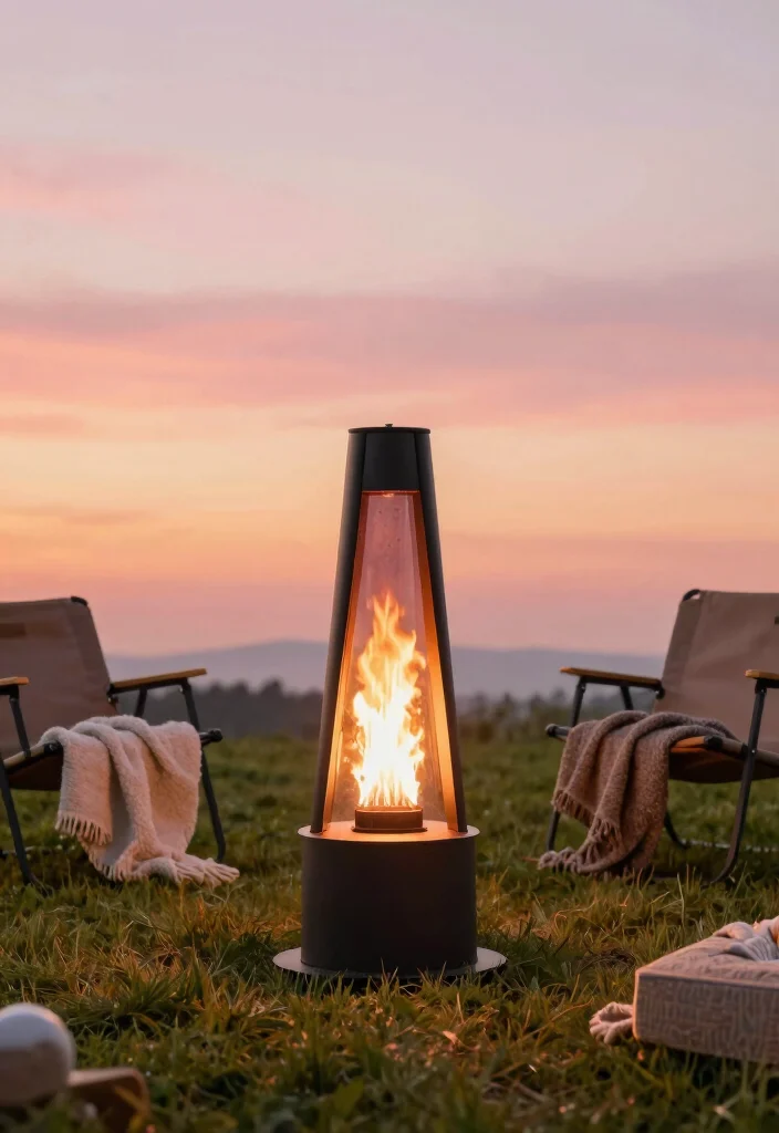 14 Outdoor Fireplace Ideas for Backyard Gatherings 5. Portable Outdoor Fireplace 0