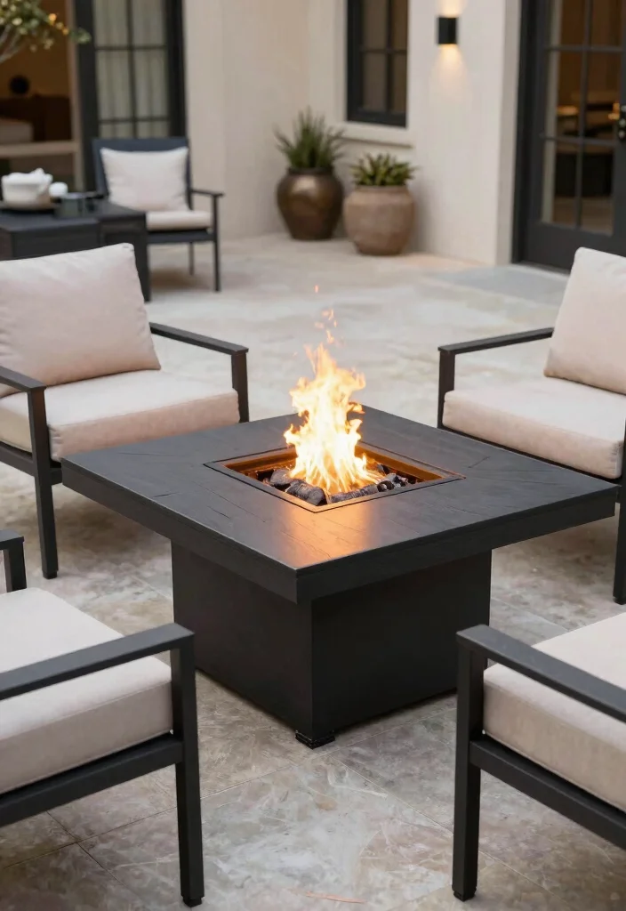 14 Outdoor Fireplace Ideas for Backyard Gatherings 9. Fire Table 0