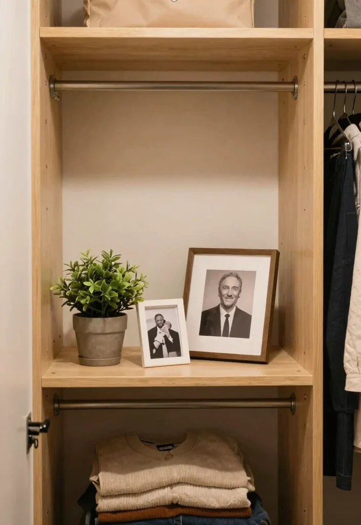 14 Small Walkin Closet Ideas for Tight and Narrow Layouts 13. Incorporate Personal Touches 0