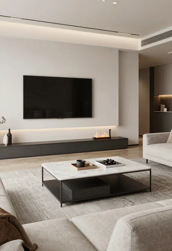 14 TV Over Fireplace Ideas for Balanced Layouts 13. Multifunctional Furniture for Space Optimization 0 1