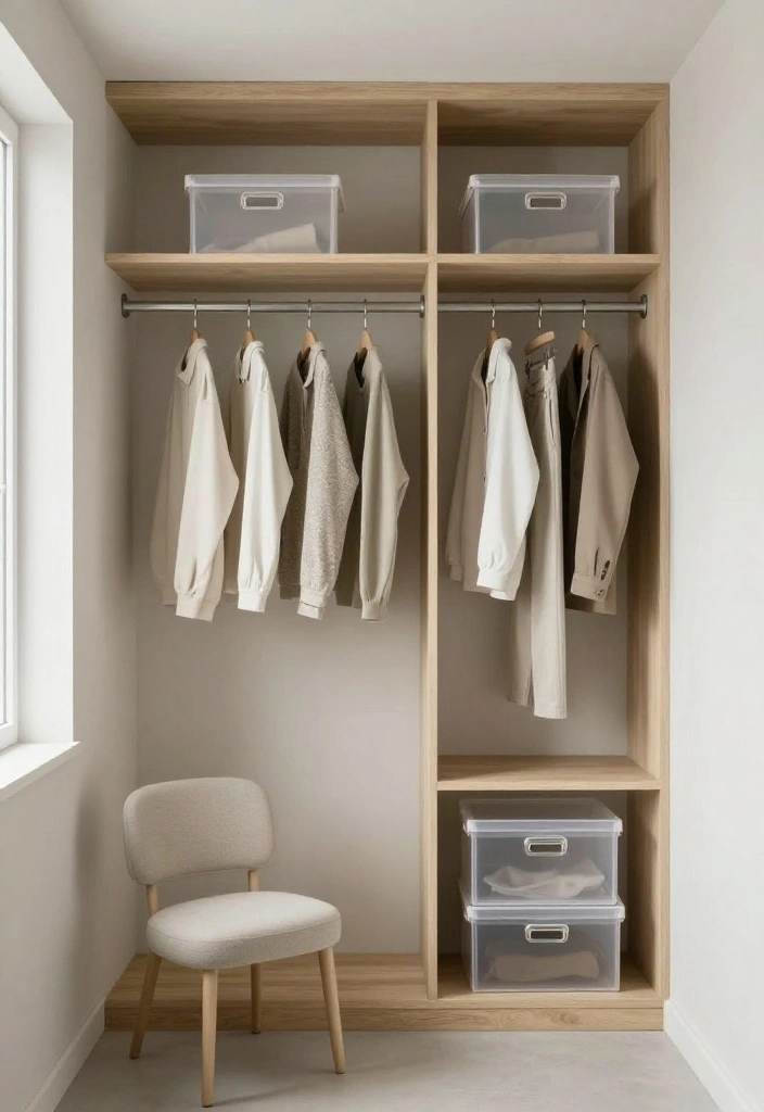 14 Walk-in Closet Ideas That Feel Clean and Boutique Style 1 14 Walk in Closet Ideas That Feel Clean and Boutique Style 1. Minimalist Magic 0 1