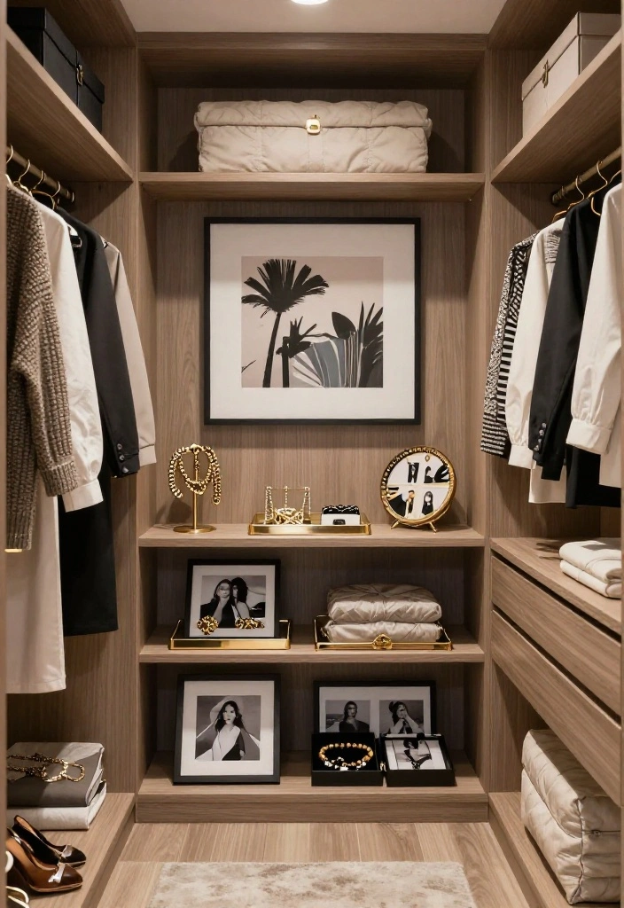 14 Walk-in Closet Ideas That Feel Clean and Boutique Style 50 14 Walk in Closet Ideas That Feel Clean and Boutique Style 10. Personal Touches 0 1