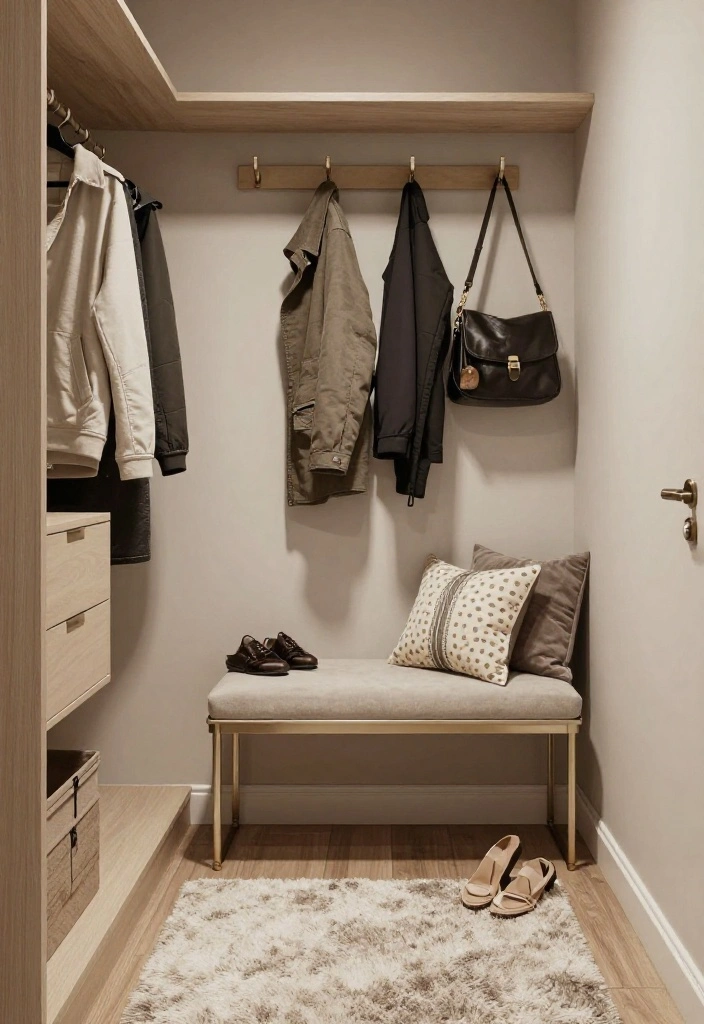 14 Walk-in Closet Ideas That Feel Clean and Boutique Style 54 14 Walk in Closet Ideas That Feel Clean and Boutique Style 14. An Organized Entryway 0 1