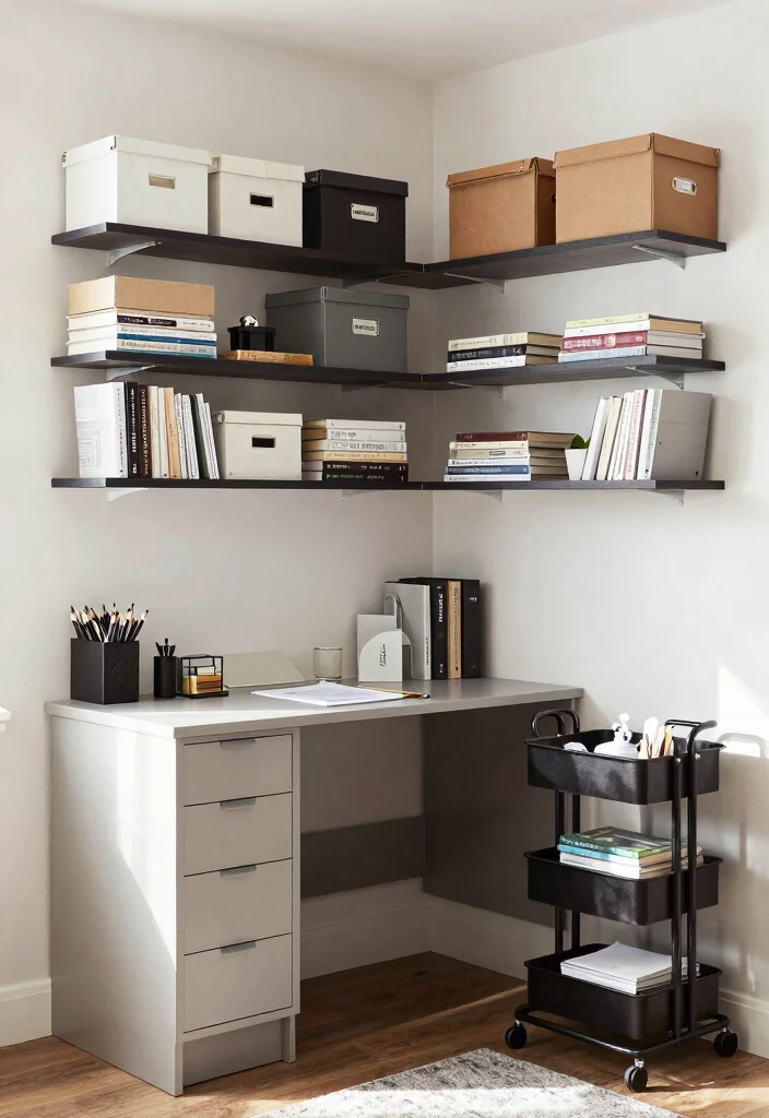 16 Home Office Ideas for Comfortable Everyday Work 4. Smart Storage Solutions 0