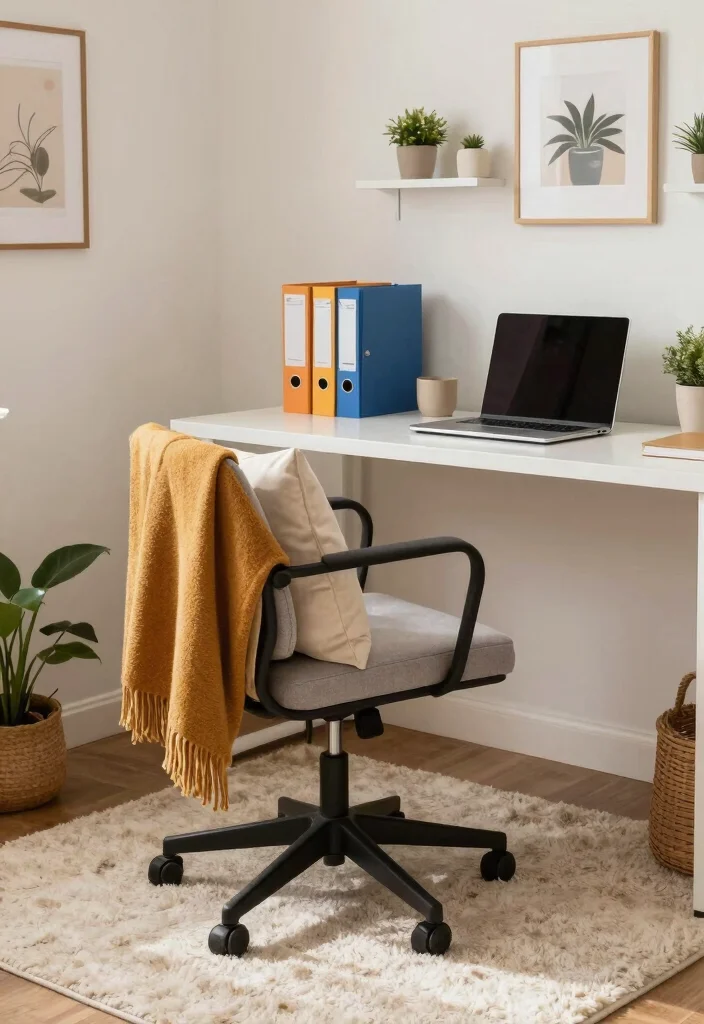 16 Home Office Ideas for Comfortable Everyday Work 6. Cozy Textiles 0