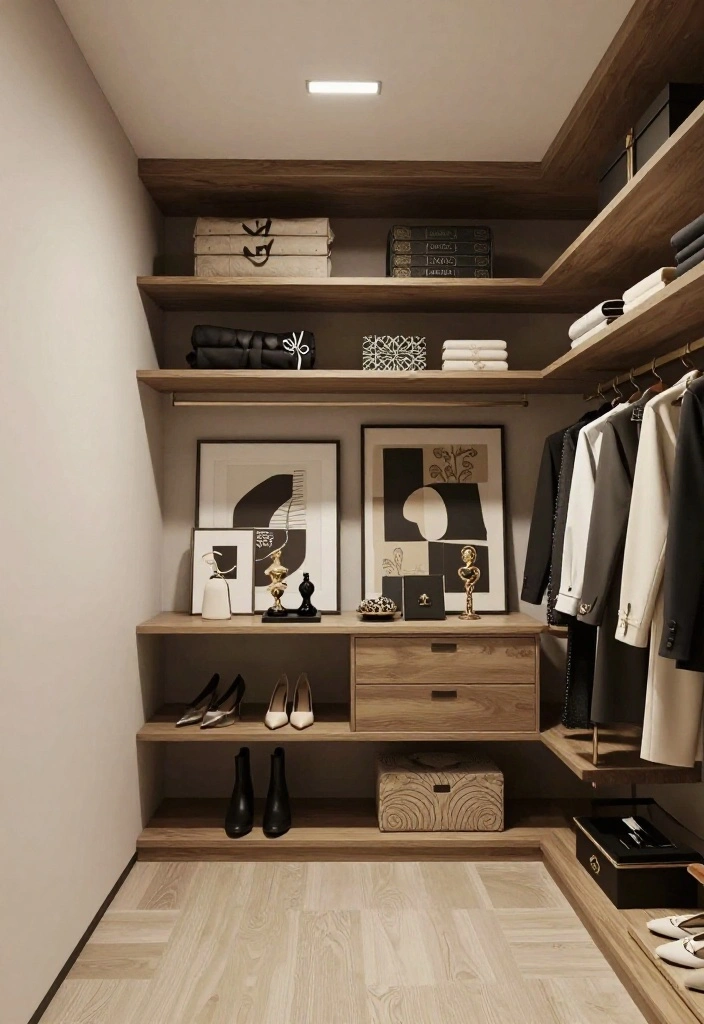 16 Master Walk In Closet Ideas with Luxury Layouts 15. Inspiring Artful Displays 0 1