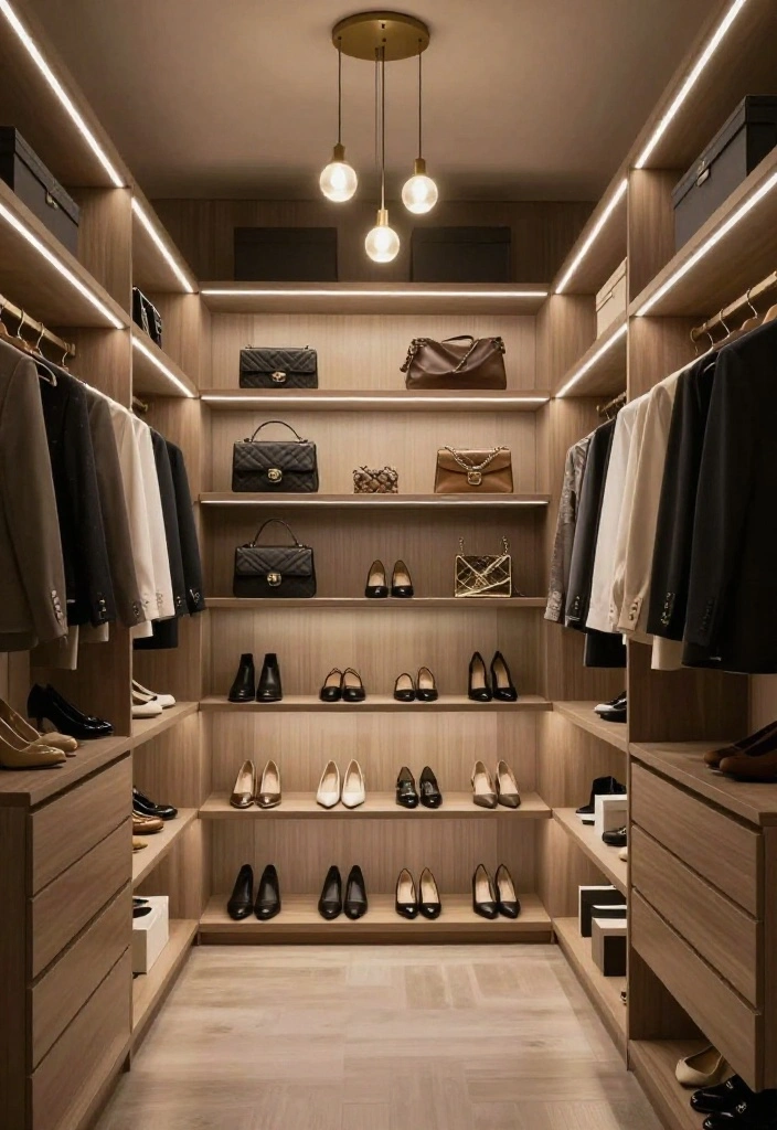 16 Master Walk In Closet Ideas with Luxury Layouts 4. Customized Lighting Solutions 0 1