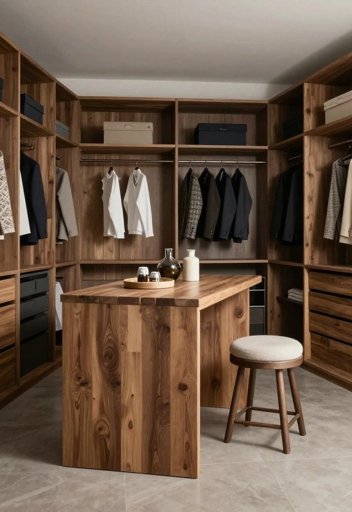 16 Master Walk In Closet Ideas with Luxury Layouts 7. Chic Island Retreat 0 1
