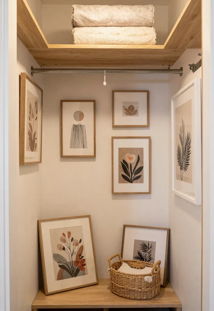16 Small Walk In Closet Ideas That Maximize Every Inch 60 16 Small Walk In Closet Ideas That Maximize Every Inch 12. Personal Touch with Art 0