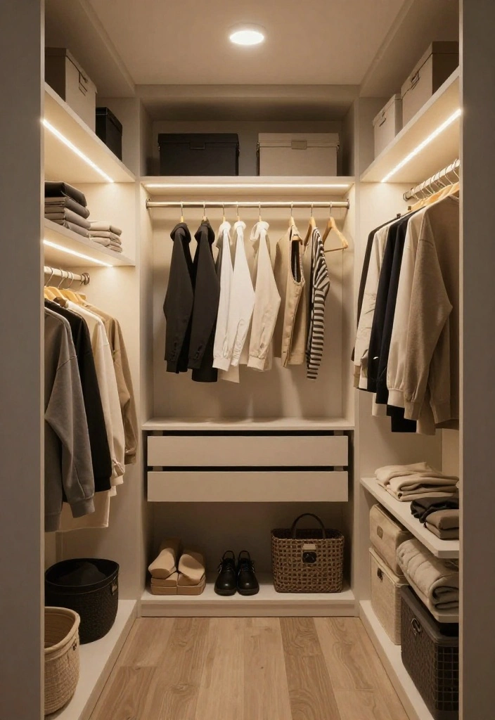 16 Small Walk In Closet Ideas That Maximize Every Inch 64 16 Small Walk In Closet Ideas That Maximize Every Inch 16. Eco Friendly Lighting Options 0